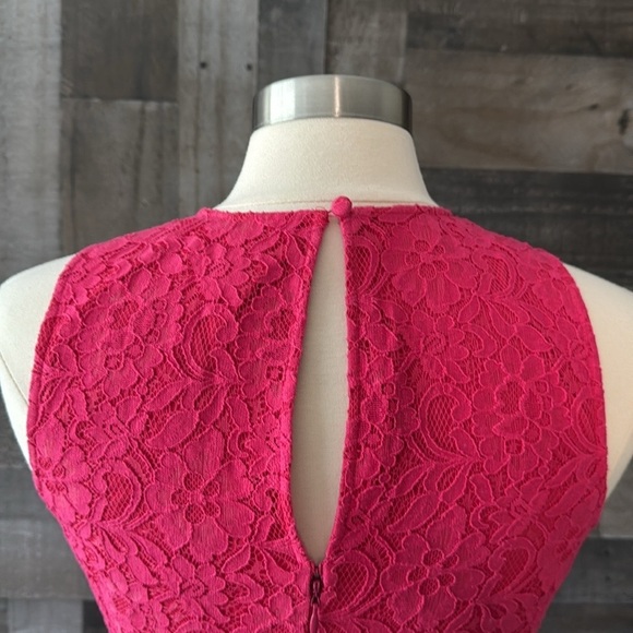 J.Crew hot pink lace sheath dress size 4 Barbiecore feminine cocktail party - Picture 5 of 11